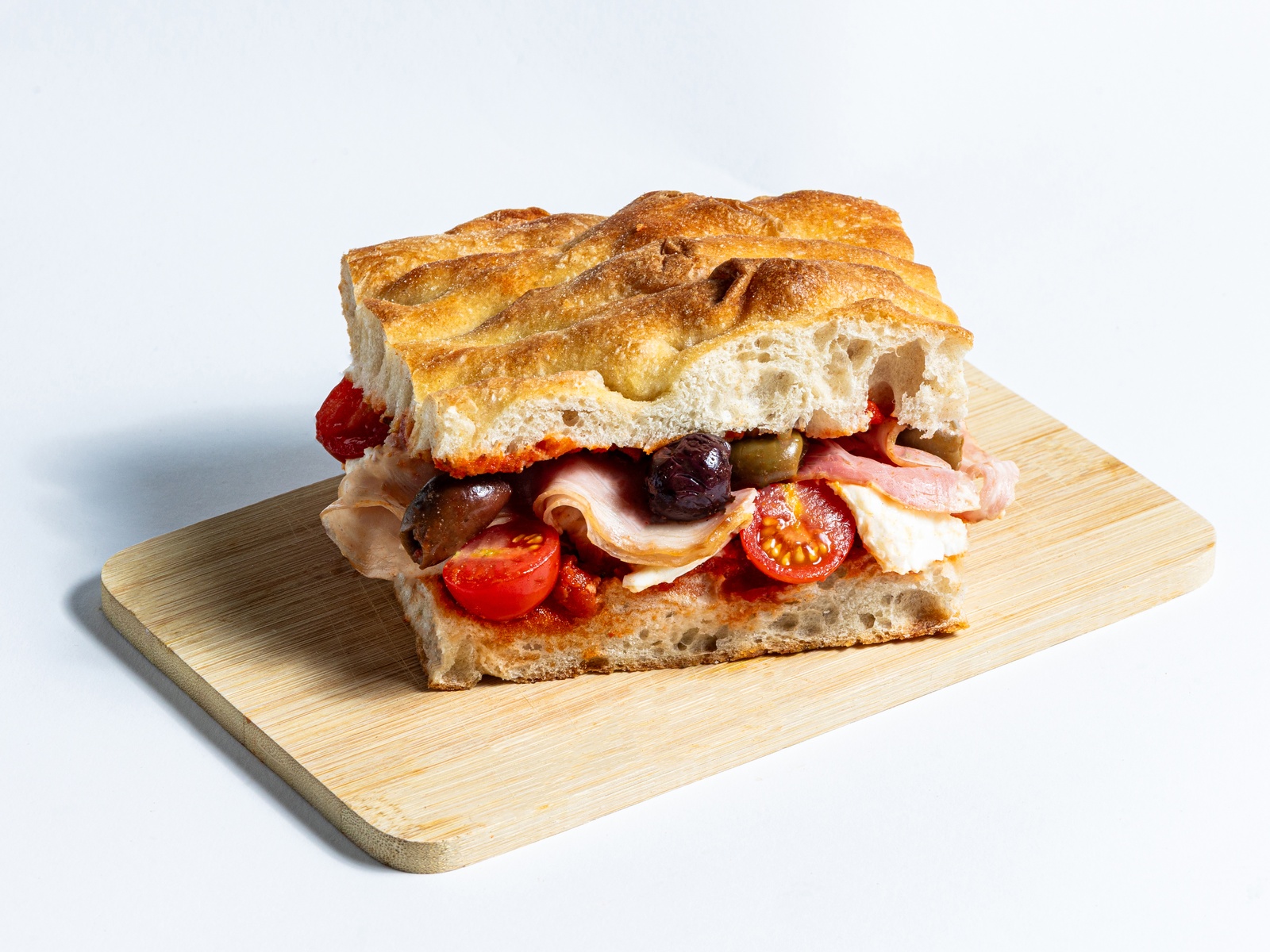 Stacked topped focaccia from Poolside